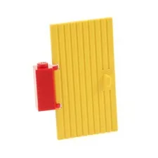 1x LEGO Door Leaf 1x4x6 Yellow Ribbed Hinge Frame Red Wing 3581 3644