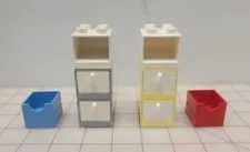 Lego Duplo Item Nightstand/Storage Drawers & Bins (8) 