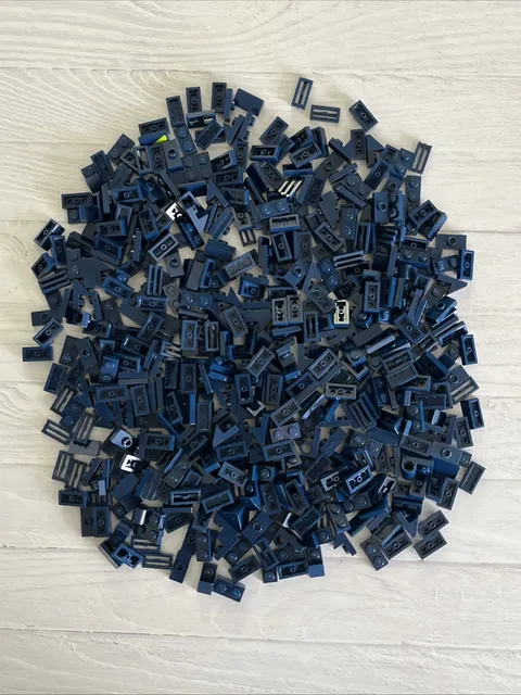 LEGO DARK BLUE LOT 518 PCS 1X2 PLATE SLOPE CENTER STUD GRILL VARIETY EARTH NAVY