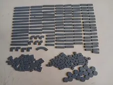 LEGO BULK LOT 260 DARK BLUISH GRAY SMOOTH TILES 1X1 1X2 1X3 1X4 1X6 1X8 2X2