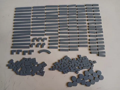 LEGO BULK LOT 260 DARK BLUISH GRAY SMOOTH TILES 1X1 1X2 1X3 1X4 1X6 1X8 2X2