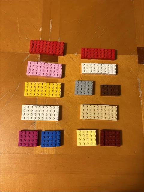LEGO Assorted Colored Bricks: 1x3 & 1x4 Total Of 100 Pieces 