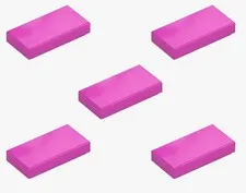 5 New LEGO Dark Pink 1x2 Tile 3069 flat tile smooth finish trim flat 6056381