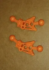 2 Lego part 32482 Bionicle Toa Style leg Genuine Lego Pieces retired Orange