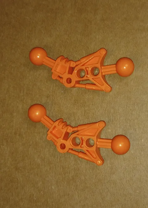 2 Lego part 32482 Bionicle Toa Style leg Genuine Lego Pieces retired Orange