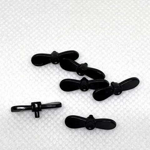 LEGO Parts - Black Minifigure, Propeller 2 Blade Twisted - No 54568 - QTY 6
