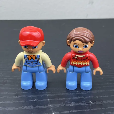LEGO DUPLO Farmer Figures Lot of 2 Genuine Farm People Minifigures