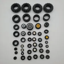 Huge LEGO Lot of 60+ Wheels & Tires Rims Bulk Car Truck Vehicle Parts Pieces VGC