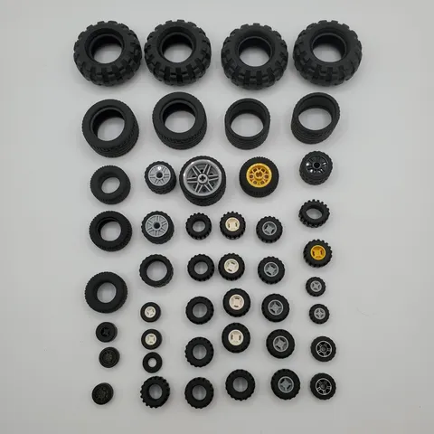 Huge LEGO Lot of 60+ Wheels & Tires Rims Bulk Car Truck Vehicle Parts Pieces VGC