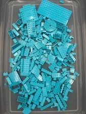 10 oz. Mixed Mid Azure Legos - standard blocks and unique pieces