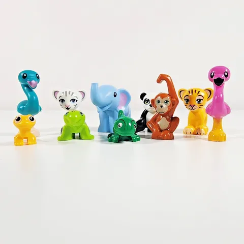 Lego Jungle Animal Minifigure Lot of 10 Lion Panda Elephant Monkey Lizard
