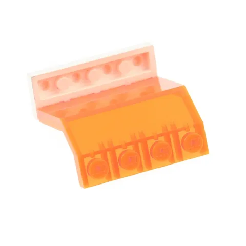 1x LEGO Panels 2x4x3 Transparent Neon Orange Hinge White Door Gate 4315 2582