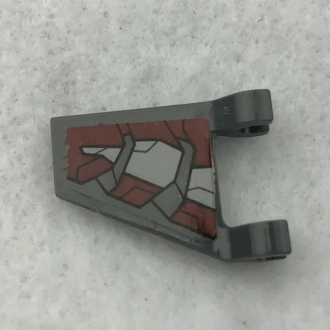LEGO 44676pb044R Dark Bluish Gray Flag 2 x 2 Trapezoid W/ Armor Plates (x1)