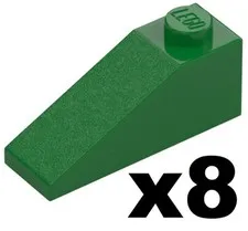 Lego 8 New Green Slopes 33 3 x 1 Part 4286 GR03