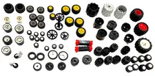 LEGO Wheels/Tires Bulk Lot 72 pc- Assorted Vehicle Parts Rims Axles Technic City