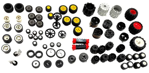 LEGO Wheels/Tires Bulk Lot 72 pc- Assorted Vehicle Parts Rims Axles Technic City