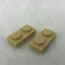 LEGO 3023 Tan Plate 1 x 2 (x2)