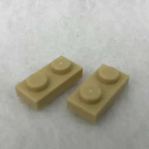 LEGO 3023 Tan Plate 1 x 2 (x2)