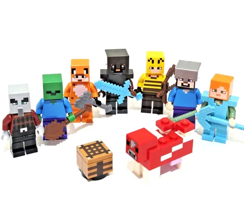 Authentic LEGO Minecraft Character Lot Minifigures Weapons Collectible Bundle