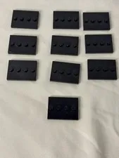 LEGO 2x3 Black Display Stand Plate Lot of 9 Minifigure Bases Part 88646 Genuine