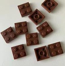LEGO 10x NEW Pieces Plate 2X2 REDDISH BROWN #3022