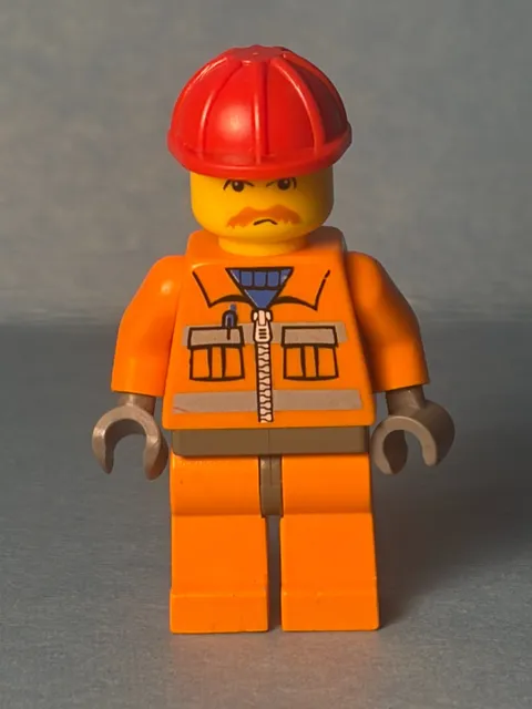 LEGO City Minifig cty0124 - Construction Worker - Scratches/No Cracks