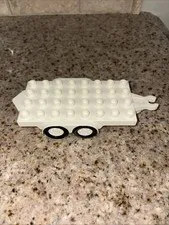 Lego Duplo WHITE FLAT BED TRAILER 4x8 for Semi Truck Vehicle Hauling Part A71