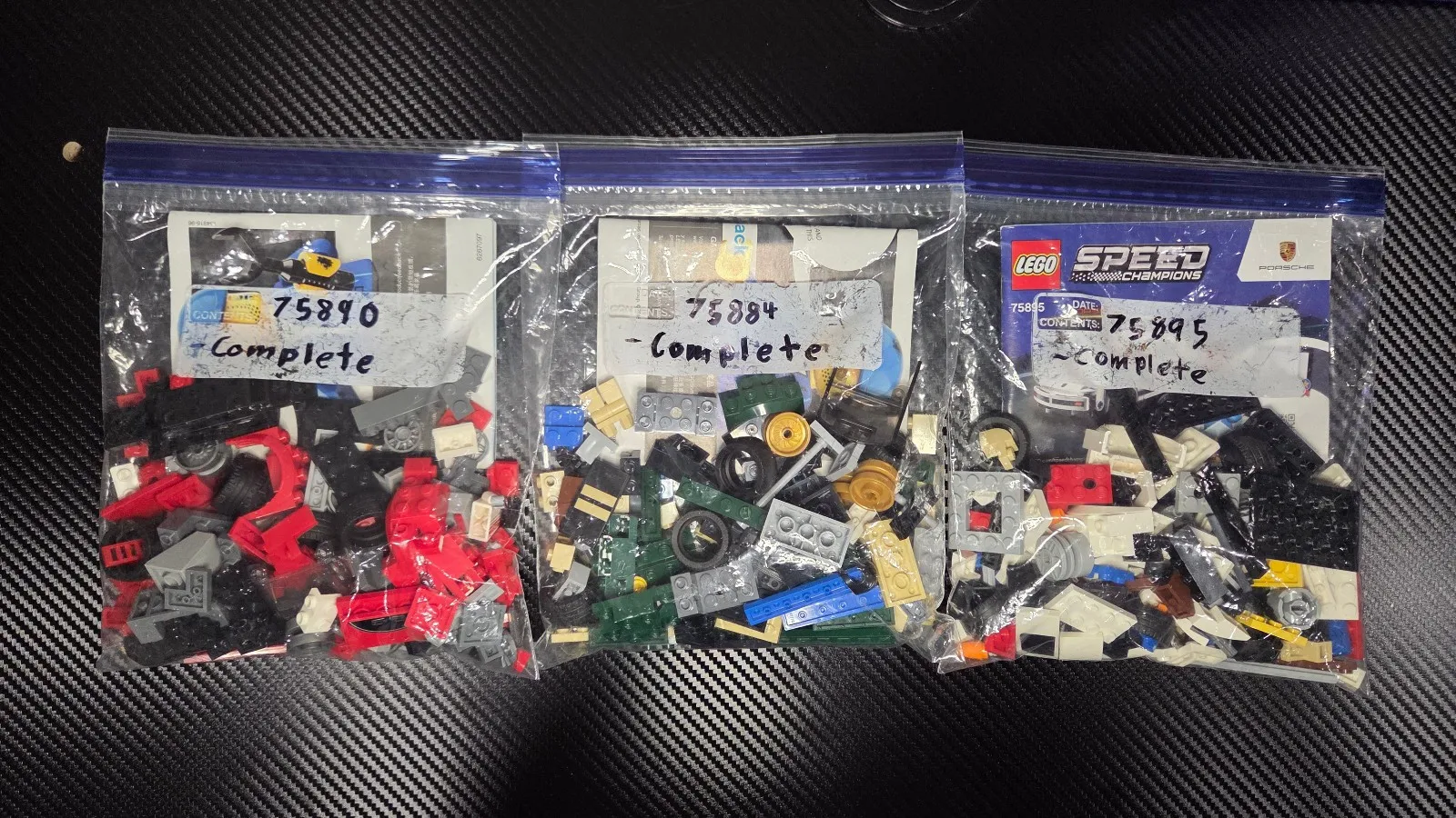 Lego Speed Champions Lot of 3, 75884, 75890 and 75895 Used With Manuals