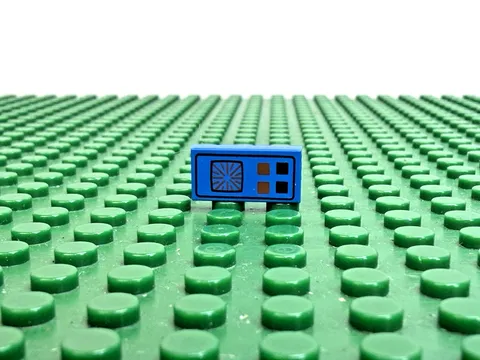 LEGO Blue Tile 1 x 2 w/Red Black Buttons Computer Pttn 4021 6926 6781 #3069p25