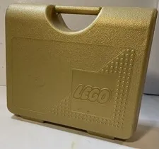 LEGO Storage Container Cary Case Metallic Gold Plastic + 2 Lb Mixed Lego Box