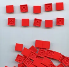 LEGO x 40 Red Tile 2 x 2 3068