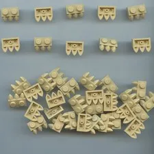 LEGO x 40 Tan Plate, Modified 1 x 2 with 3 Teeth 15208