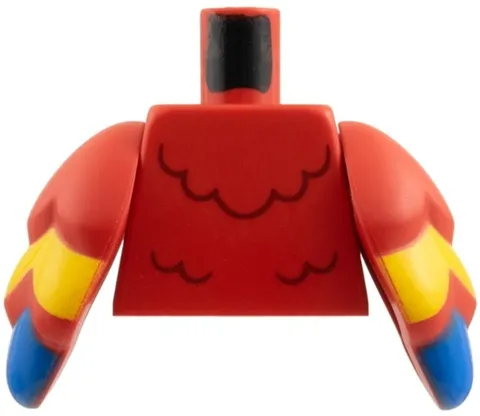 Lego New PARROT Minifig TORSO Red Dark Red/Yellow/Blue Feather Part 28-12