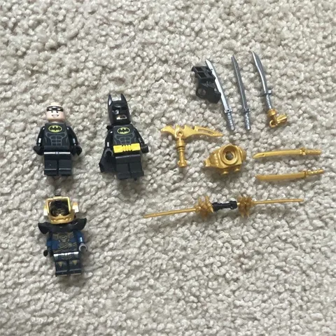 LEGO Batman Movie Minifigures Lot Batman x2 w/ Gold & Silver Weapons