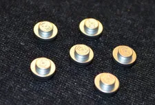 6 ~ 1x1 Bright Shiny Silver Round Plate Bricks ~ New Lego Parts ~