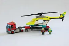 LEGO City 60343 Rescue Helicopter Transport Truck 2 Minifigs Manuals