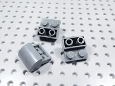 LEGO Lot of 3 Dark Bluish Gray 2x2x1 Curved Inverted Slopes Bow Part 1750 BP