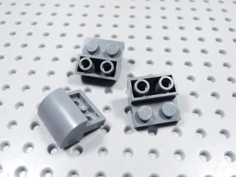 LEGO Lot of 3 Dark Bluish Gray 2x2x1 Curved Inverted Slopes Bow Part 1750 BP