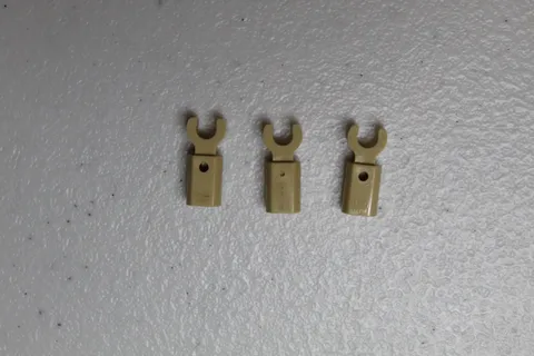 (3) LEGO Bar Holder w/ Clip Part 11090 - Tan or Dark Bluish Gray / Black