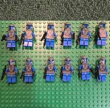 LEGO Minifigures Lot Blue Armor Soldiers with Helmets and Blasters