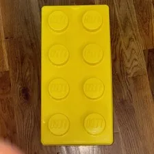 Lego Yellow Brick Storage case 8 stud plastic bin empty 14"x7"x7"