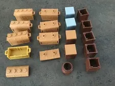 Lego treasure chest & box lot with one small barrell