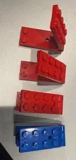 4 Lego 3149c01 Red & Blue Hinge Plate 2 x 4