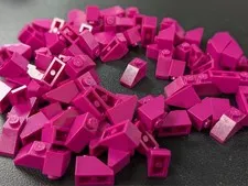 100x NEW LEGO 1x2 Magenta Slopes (#3040) BULK Parts Building Lot