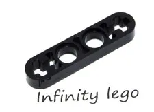 12 LEGO Technic Black Beam Plate 4 x 0.5 with Axle Holes Each Side (32449)