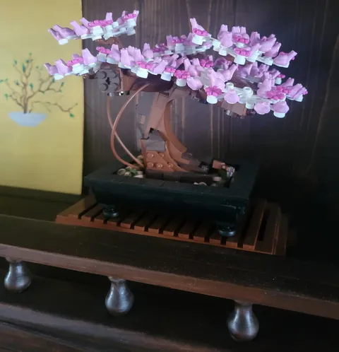 LEGO Bonsai Tree Botanical Bulk Lot Pieces Green Leaves Pink/White Blossoms