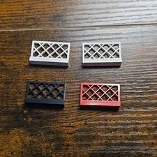 LEGO Part 3185 Fence 1x4x2 Lattice Diamond Mesh Pieces Lot White Black Red MOC