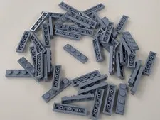 Lego x50 New Sand Blue Plate 1 x 4 # 3710 MOC Bulk Parts