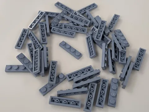Lego x50 New Sand Blue Plate 1 x 4 # 3710 MOC Bulk Parts