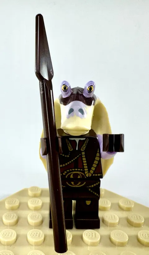 LEGO Star Wars Jar Jar Binks Minifigure w/ Gungan Staff - Phantom Menace series